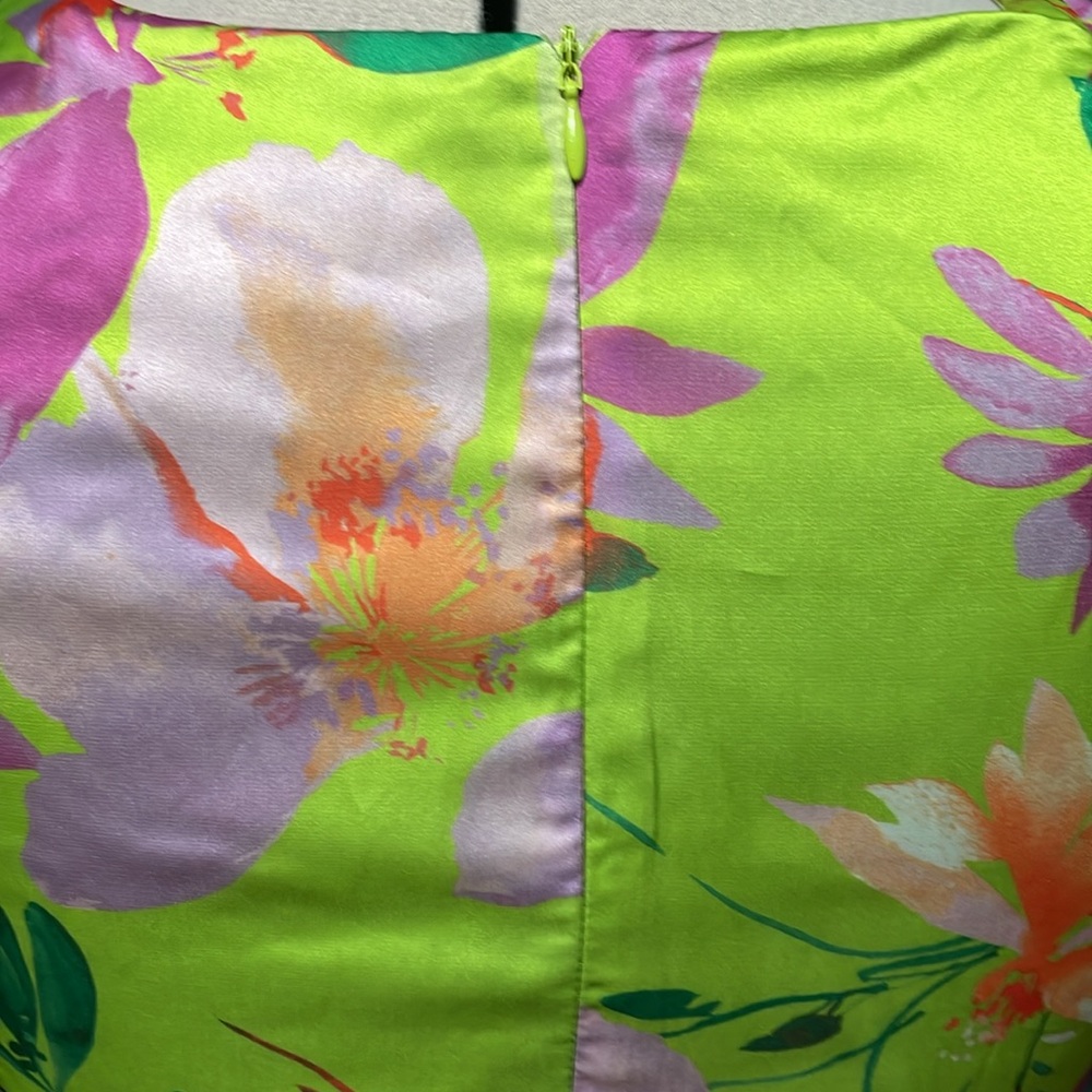 Nicole Miller Dress Color-Lime Green,Purple& Orange Size-Medium NWT - Picture 5 of 6